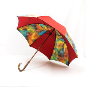Parapluie imprimé batik rouge