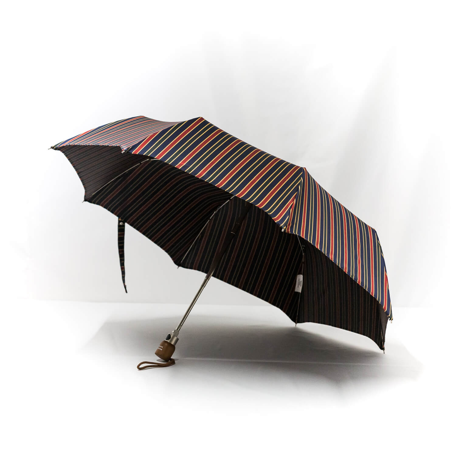 Parapluie pliant femme tissé rayures colorées