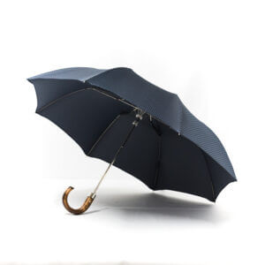 Parapluie chic pliant homme tissé petits carreaux bleus