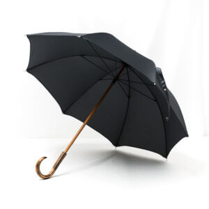 Parapluie chic droit tissé carreaux gris