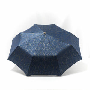 Parapluie pliant femme tissé baroque bleu