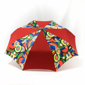 Parapluie pliant imprimé multicolore rouge