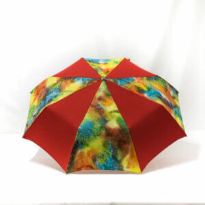 Parapluie pliant imprimé batik rouge