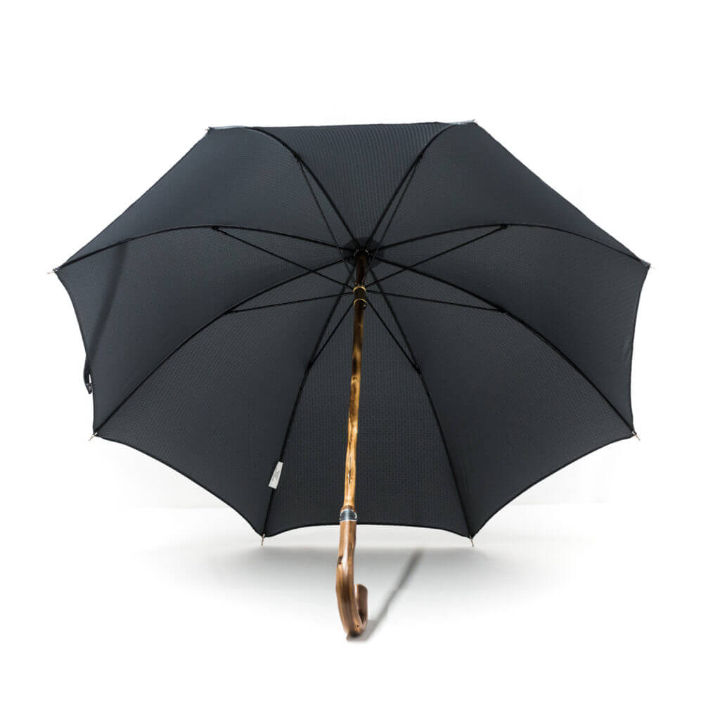 Parapluie chic anglais tissé petits carreaux gris
