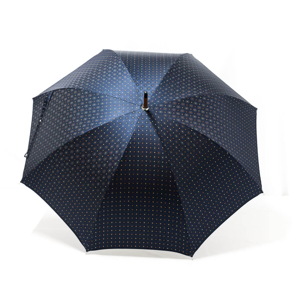 Parapluie luxe droit tissé bleu