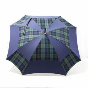 Parapluie carré écossais vert et bleu