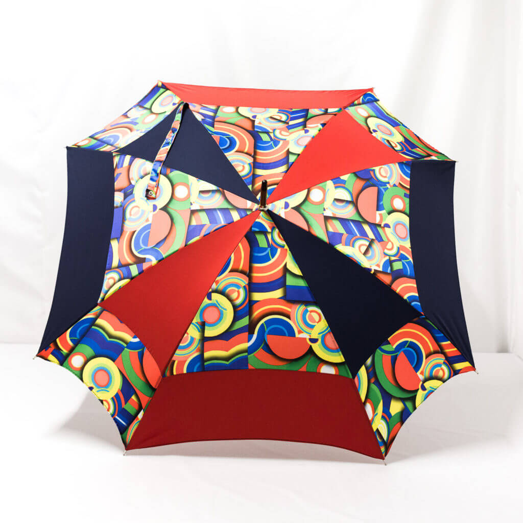 Parapluie carré multicolore rouge et bleu