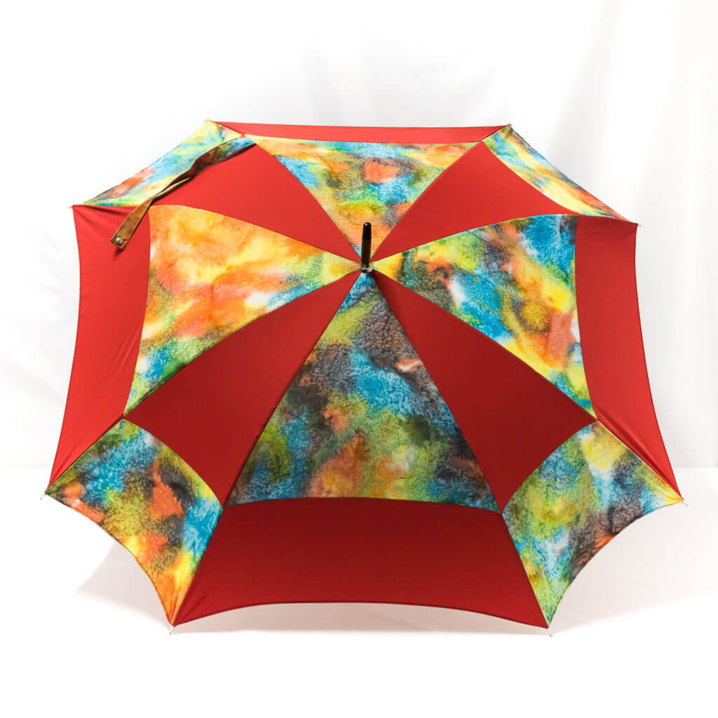 Parapluie carré batik rouge