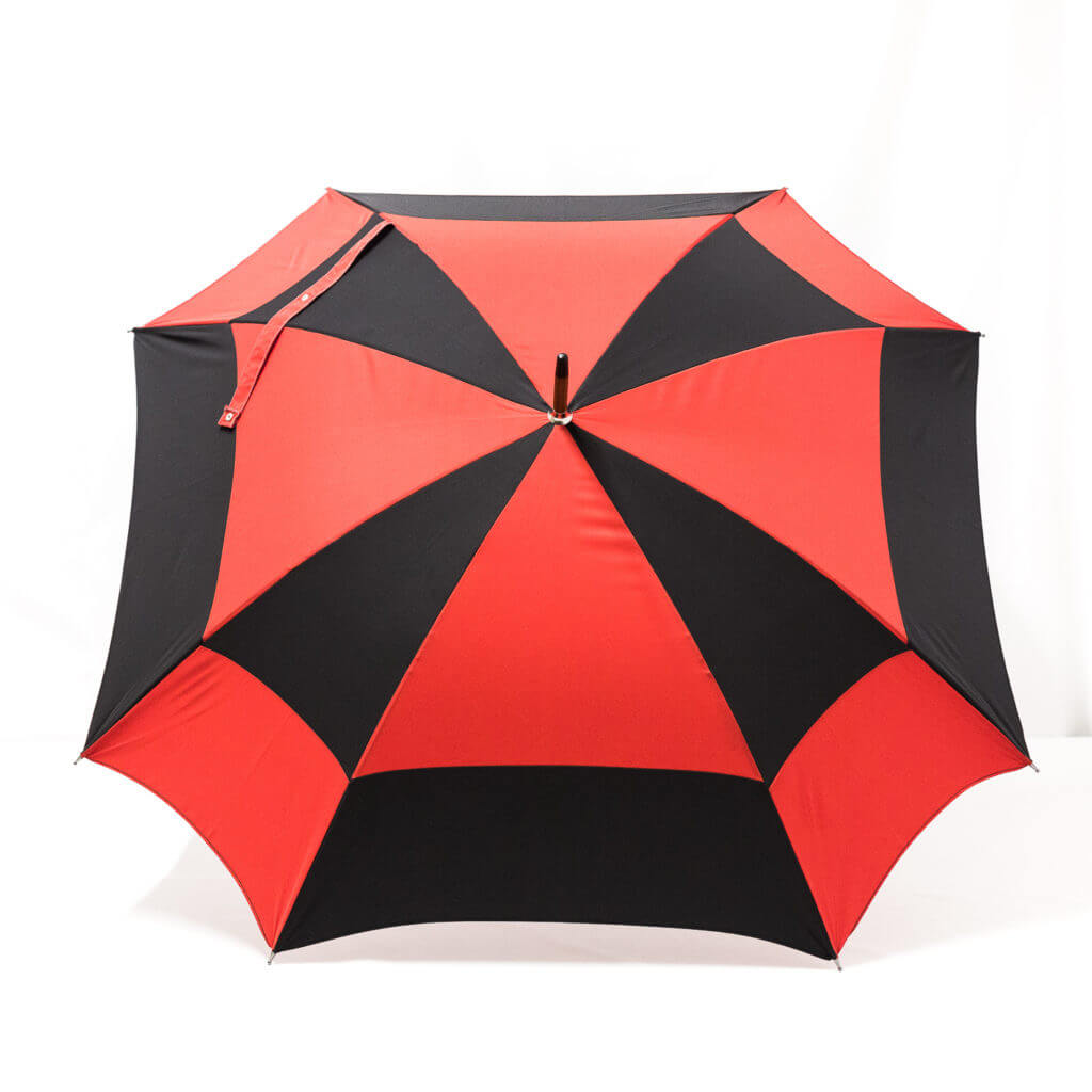 Parapluie carré noir et rouge