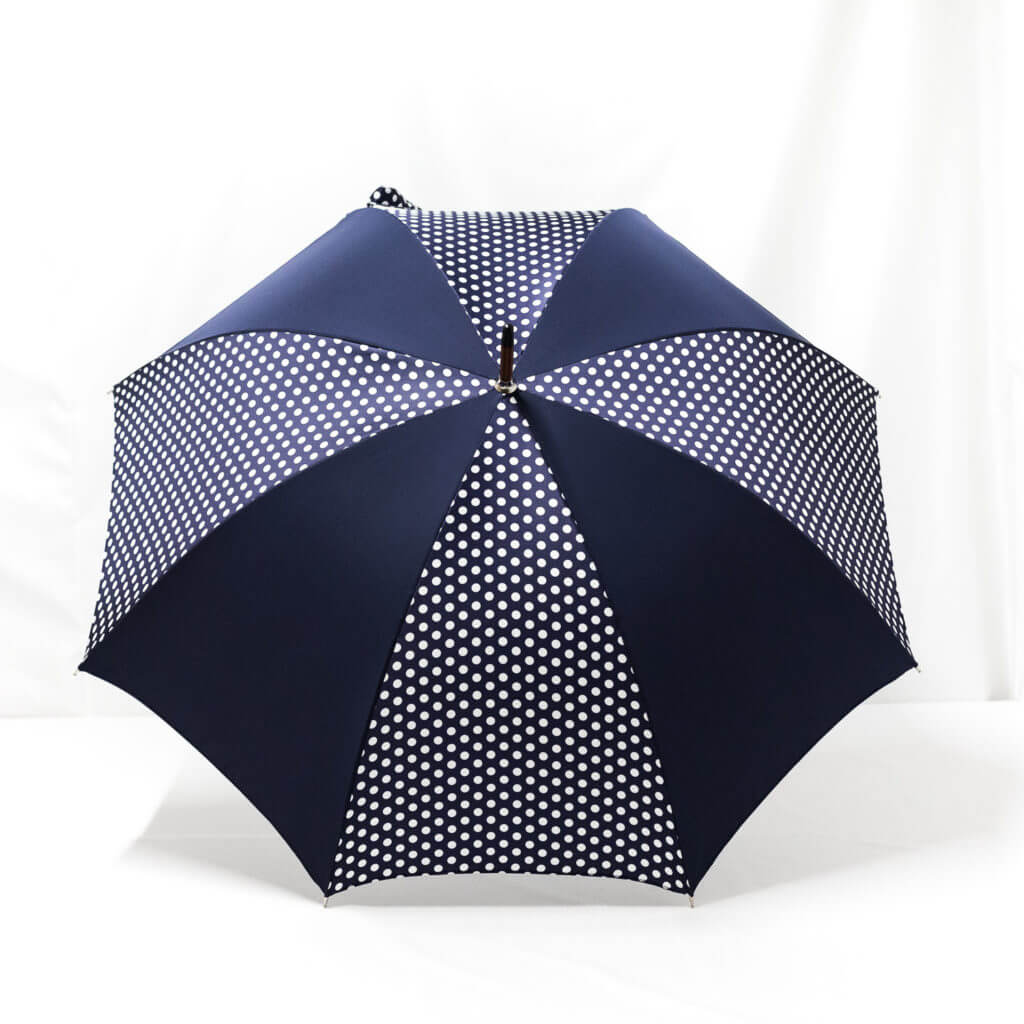 Parapluie imprimé à pois bleus
