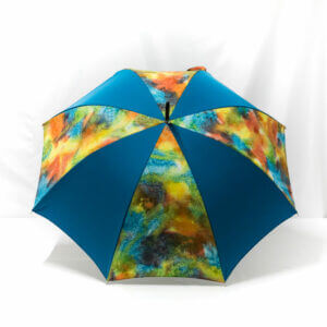 Parapluie imprimé batik cobalt