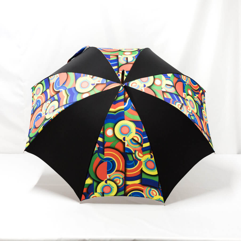 Parapluie imprimé multicolore noir