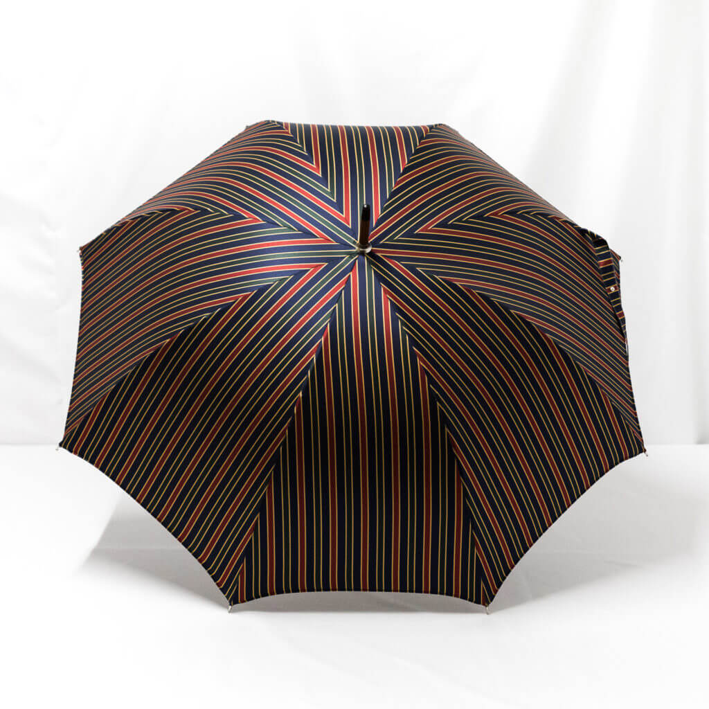 Parapluie droit tissé rayures colorées