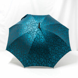 Parapluie droit tissé fleurs bleues