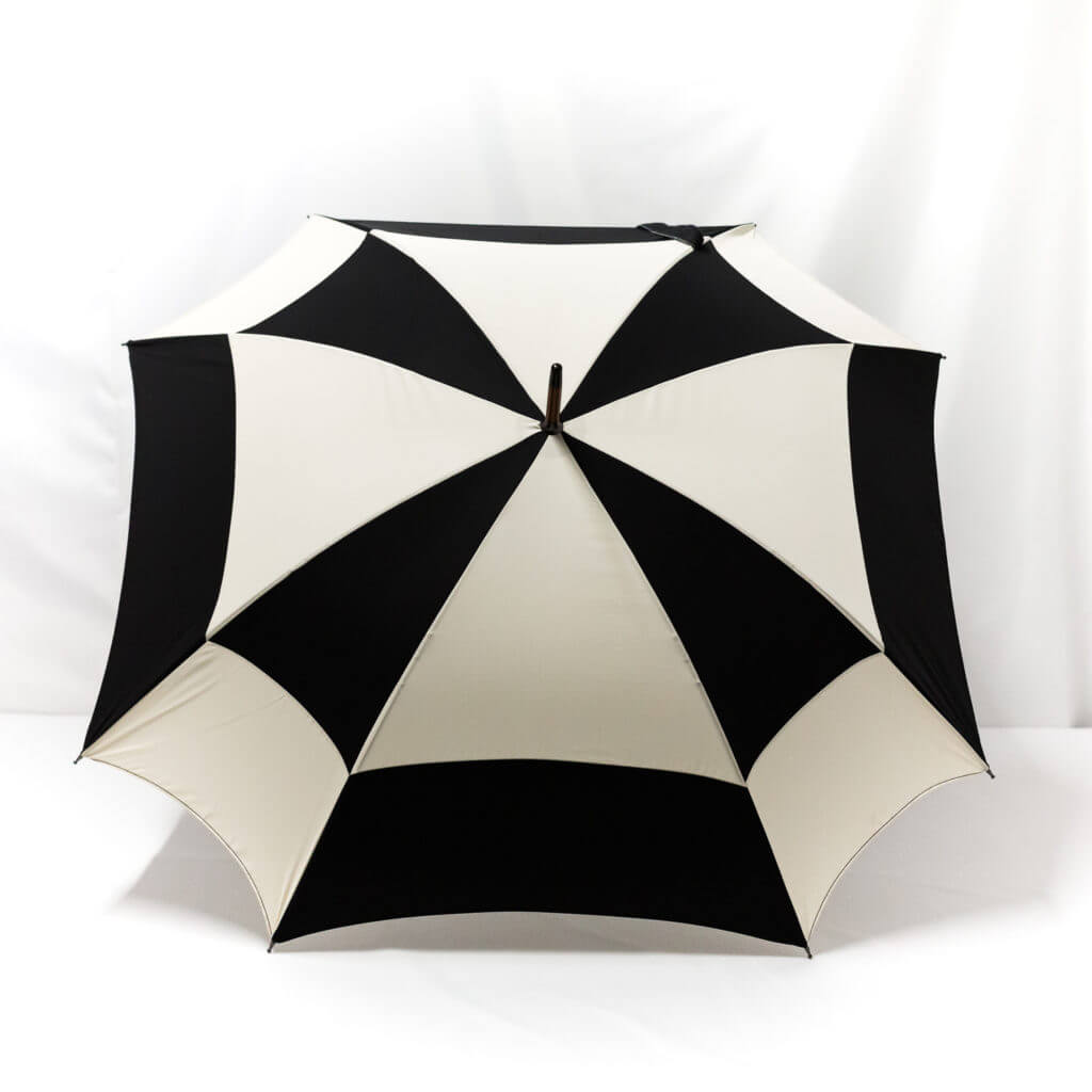 Parapluie carré noir et écru