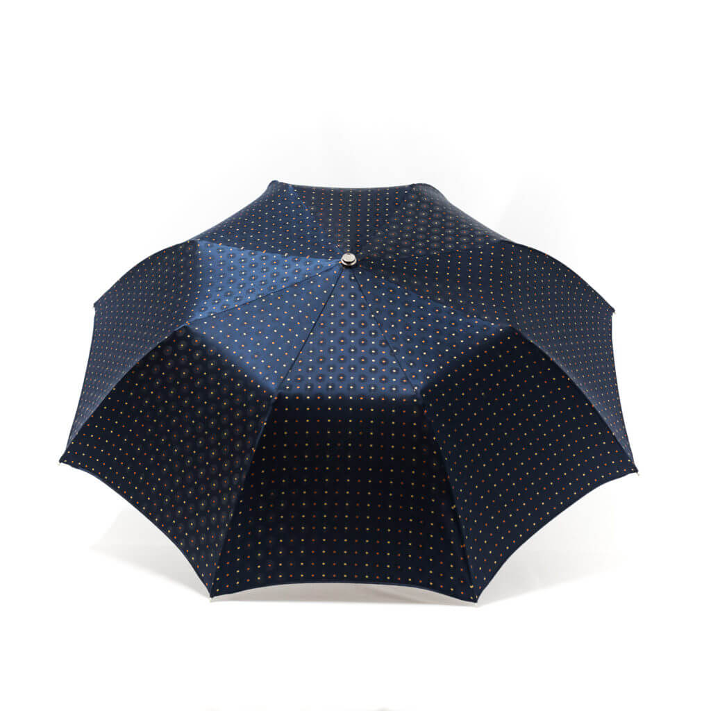 Parapluie luxe pliant homme tissé bleu