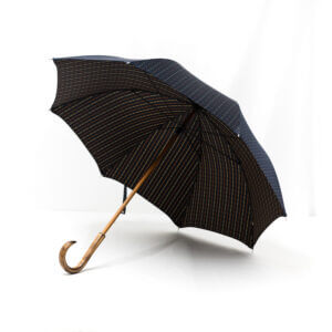 Parapluie luxe droit tissé bleu