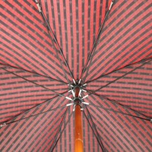 Parapluie droit rouge tissé à pois